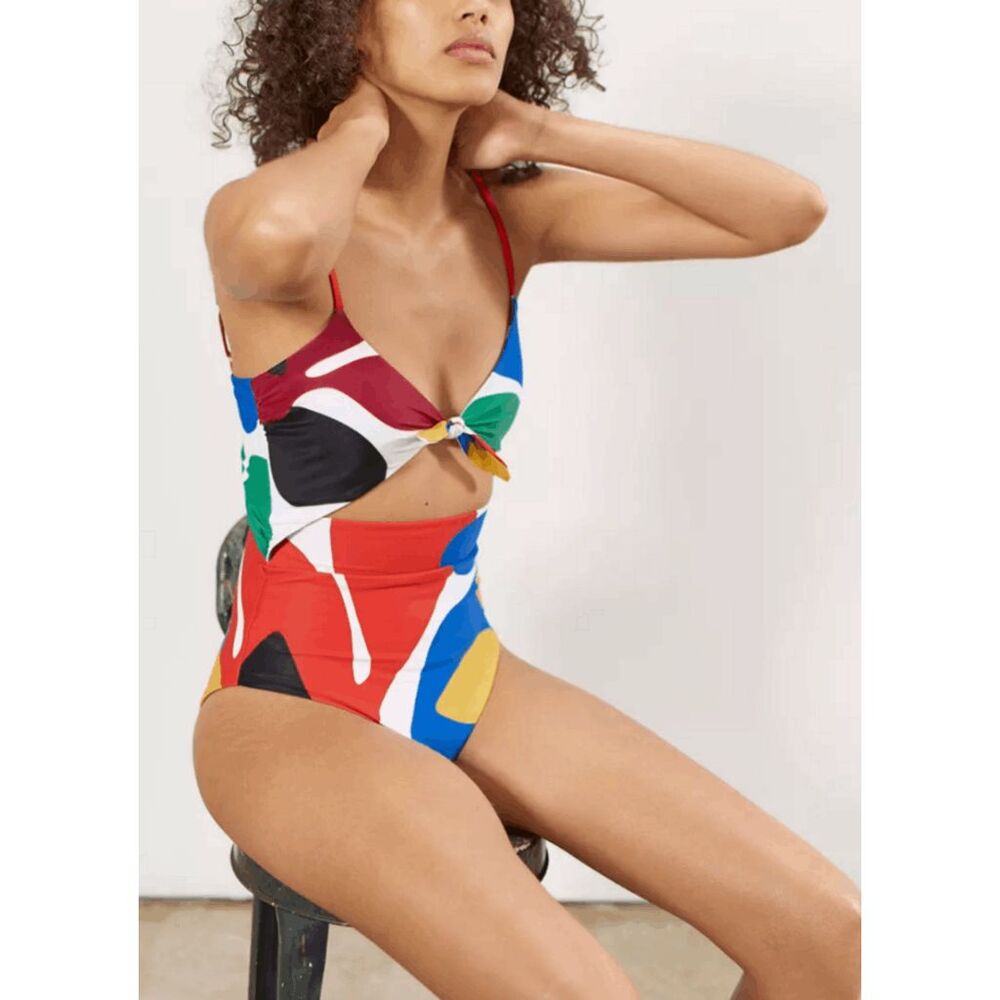 Mara Hoffman Kia One Piece Cream/Multi Women's Size XS - Picture 3 of 8